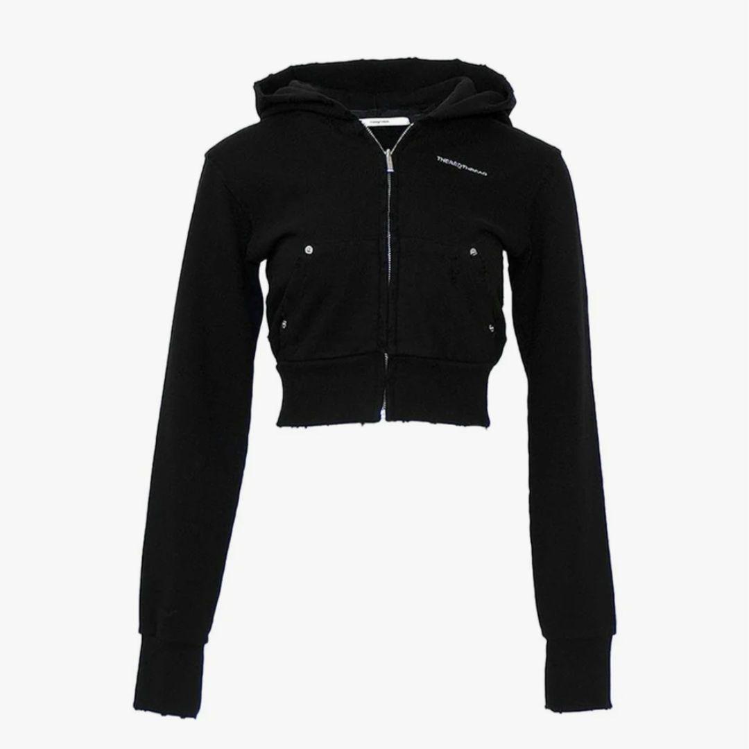 上品コーデはコレで安心！ S theredthread zip-up Hooded cropped hoodie トップス