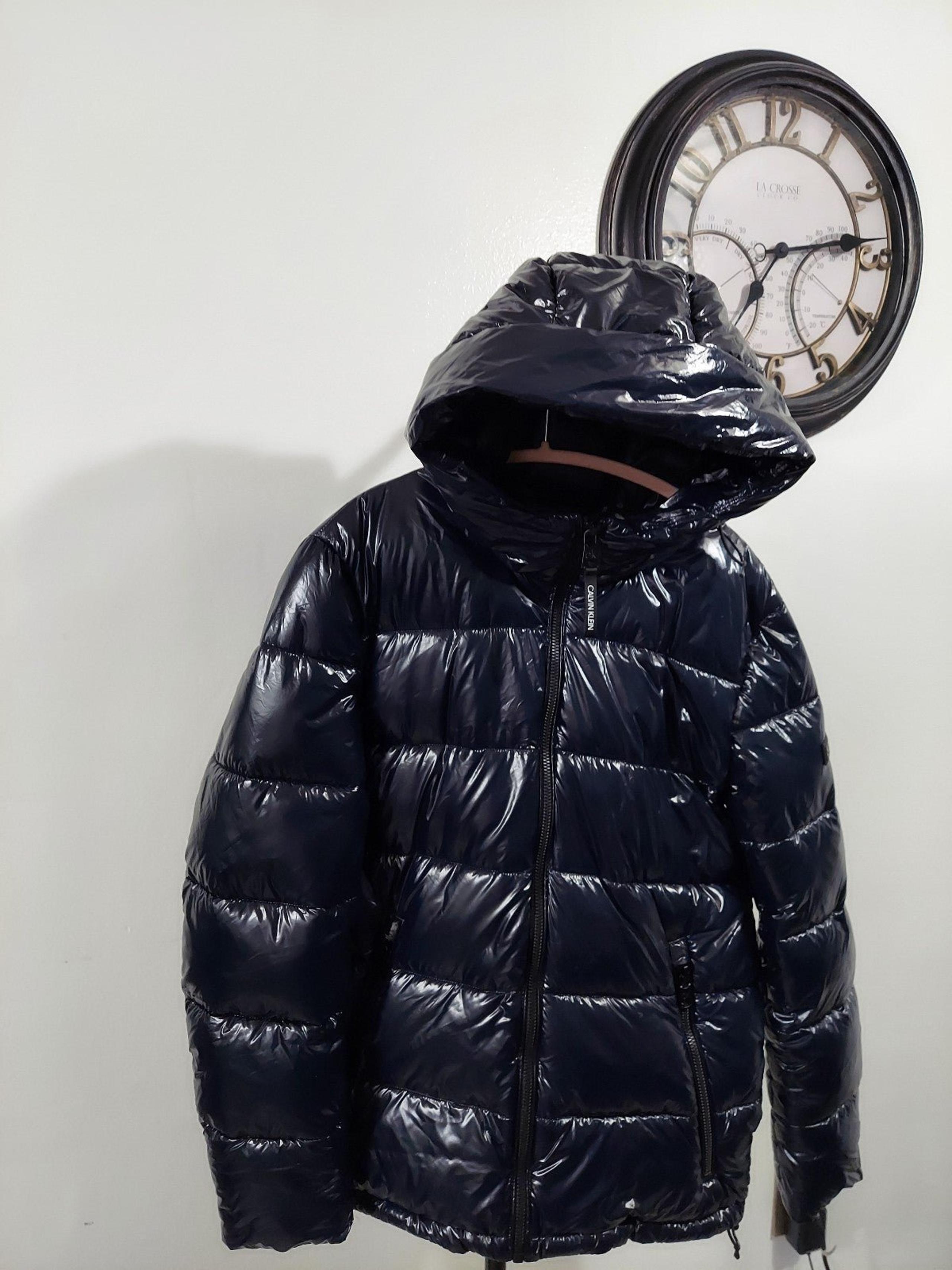 Calvin Klein Men's High Shine Hooded Puffer Jacket