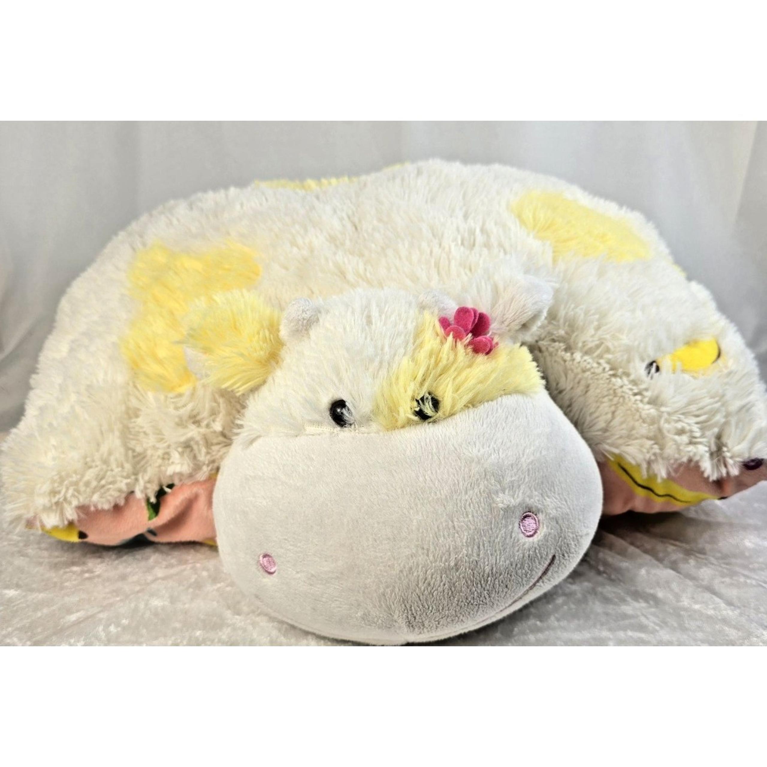 Pillow Pets Yellow Cow Plush Pillow 18" Large Flower Tropical Bananas 2021