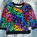 Cozy Pullover - rainbow leopard print squish