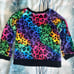 Cozy Pullover - rainbow leopard print squish