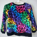 Cozy Pullover - rainbow leopard print squish