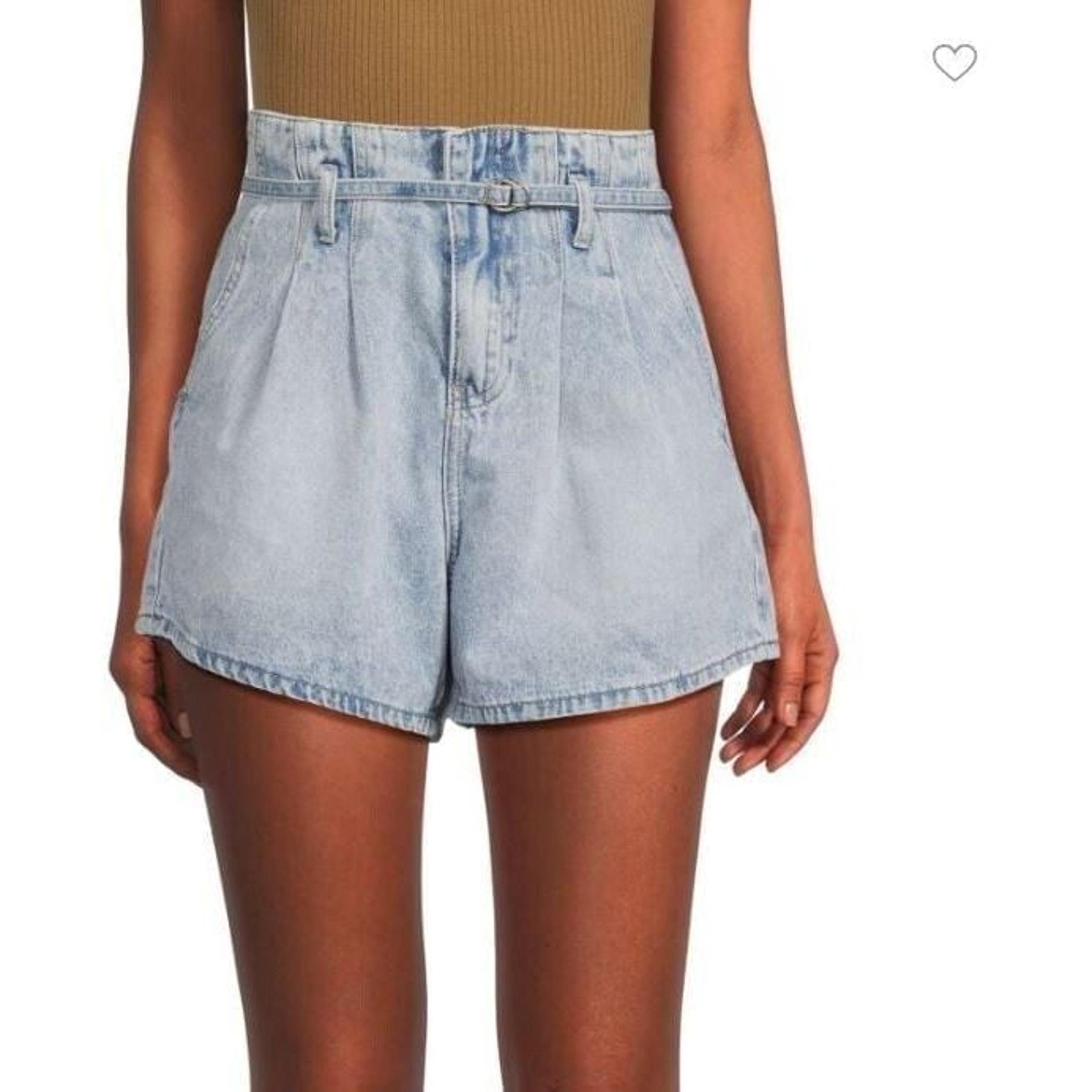 NWT Blank NYC Pay Back A Line Belted Denim Shorts Size 26