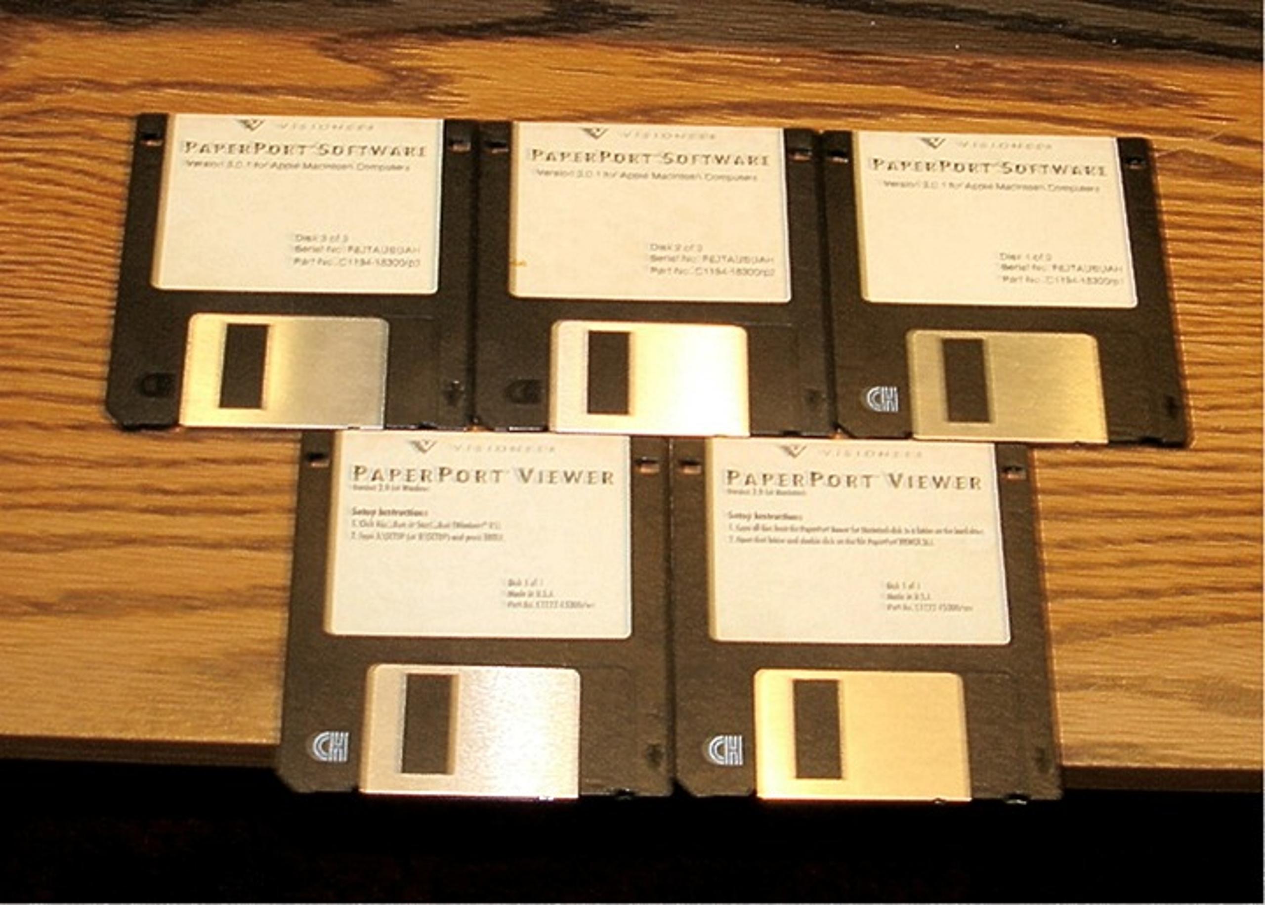 VISIONEER PAPERPORT SOFTWARE- 5 DISKETTE SET - MACINTOSH WINDOWS