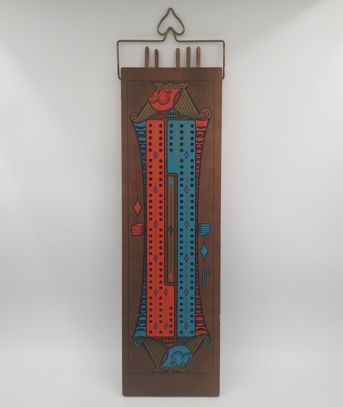 Large Handing Stancraft Jack of Diamonds Cribbage Board