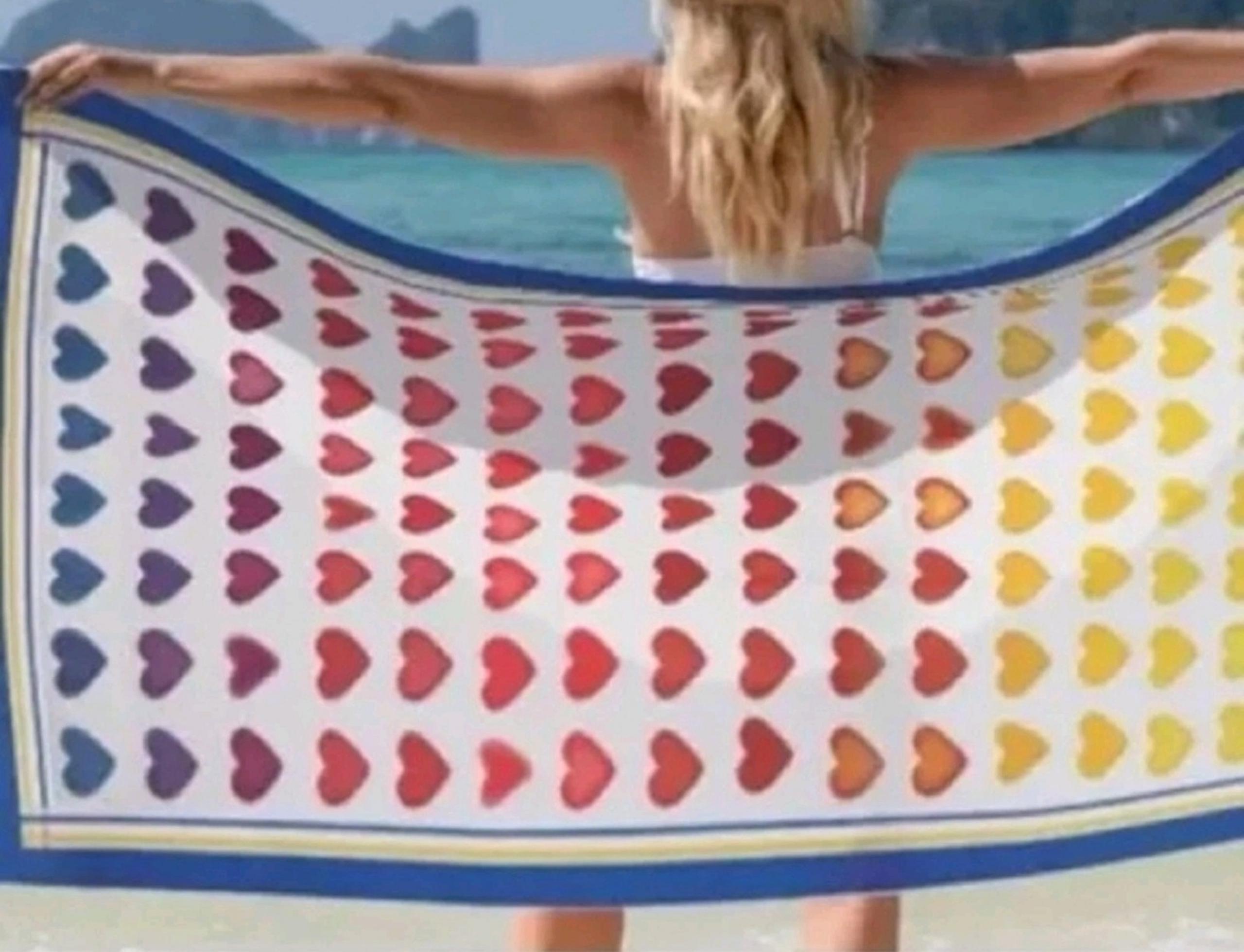 Brighton ombré hearts beach towel brand new, sealed