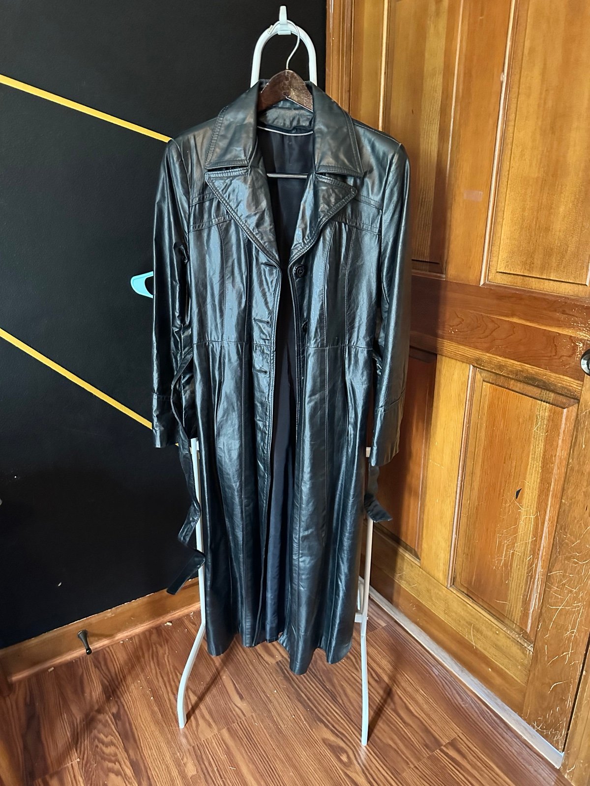 Vintage leather trench coat