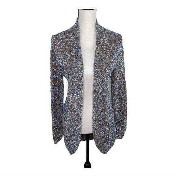 Heidi Hess Brown/Blue Open Front Cardi