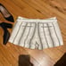 NWT Midi Linen Striped Print lines casual dressy Mid Rise Bermudas neutral strip