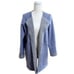 Oliver M Wool Angora Blend Open Front Women Cardigan Sweater Pockets Blue Gray