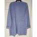 Oliver M Wool Angora Blend Open Front Women Cardigan Sweater Pockets Blue Gray