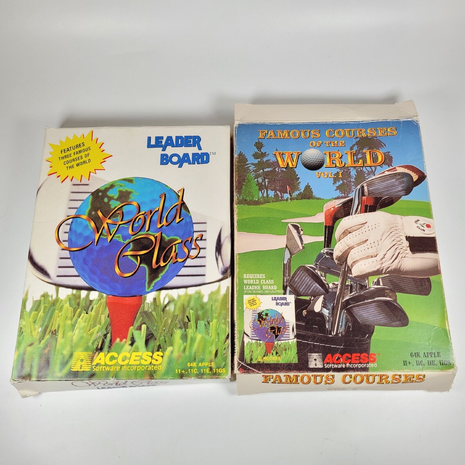 World Class Leader Board and Famous Courses by Access Software for Apple II , +