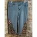 A.Z.I MID-RISE NWT EMBROIDERED BEADED EMBELLISHED JEWELED NATURAL CAPRI JEANS