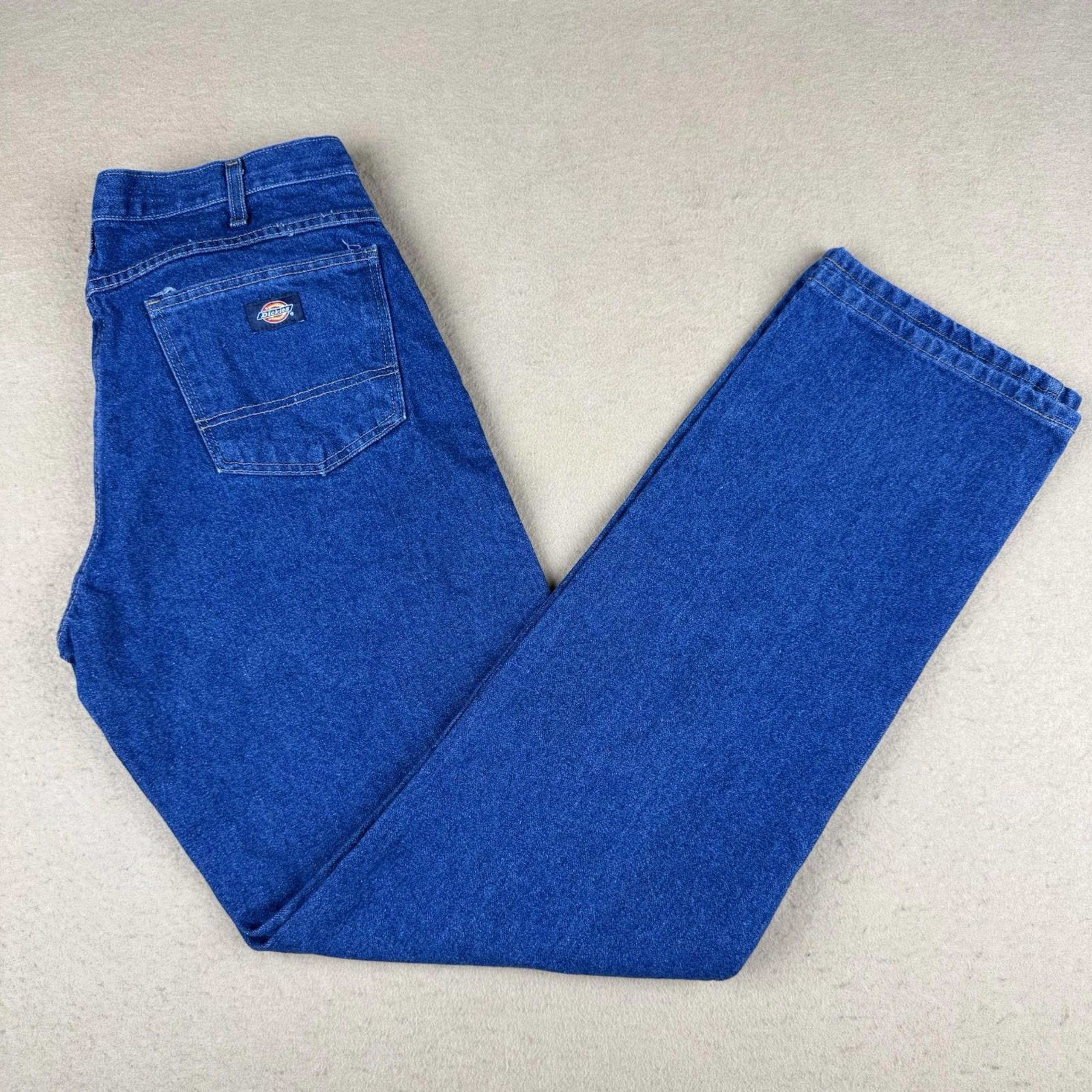 Dickies Denim Jeans Mens 32x35 Relaxed Straight Leg Medium Fade Workwear EUC