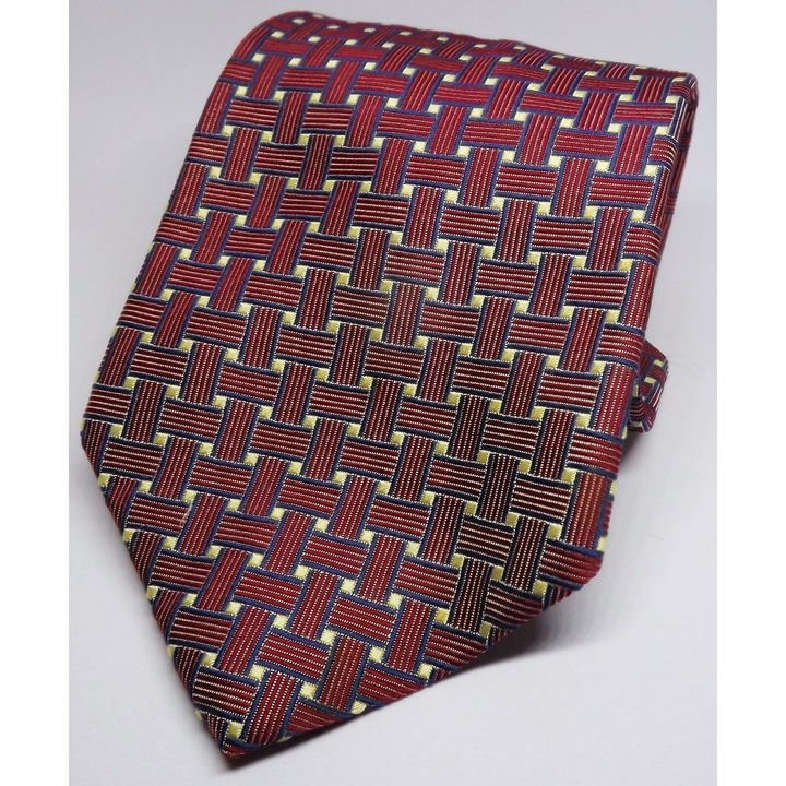 NWOT Men's Brooks Basics Red Blue Gold Thatch Silk Tie USA