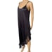 Lady Cameo Vintage 80s Plus Size Black Asymmetrical High Slit Ruffle Slip Dress