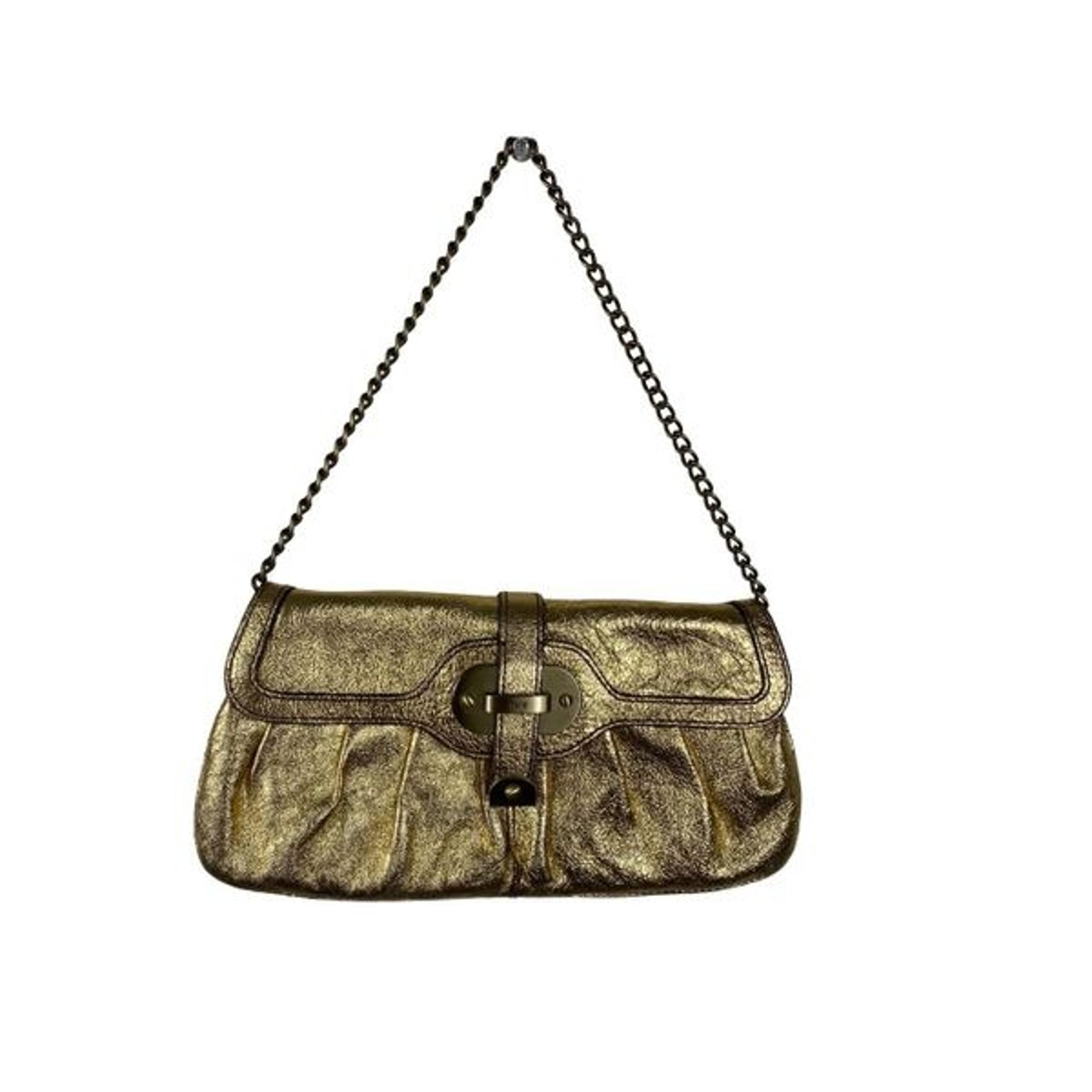 Rafe Women's Gold Metallic Flap Clutch Chain Shoulder Bag