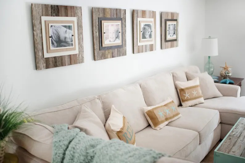 Modern Farmhouse Reclaimed Wood Wall Collage Picture Frame Set | 8x10 & 11x14 Pi