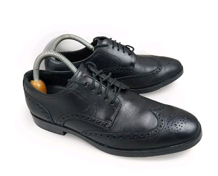 COLE HAAN Modern Classics Wingtip Oxford Black Leather Dress Shoes 7