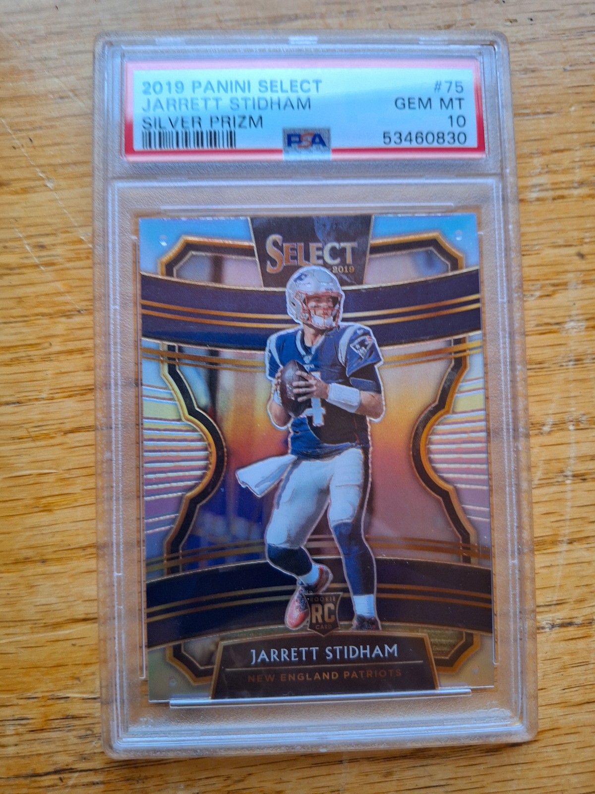 Jarrett stidham select silver prizm rookie psa 10