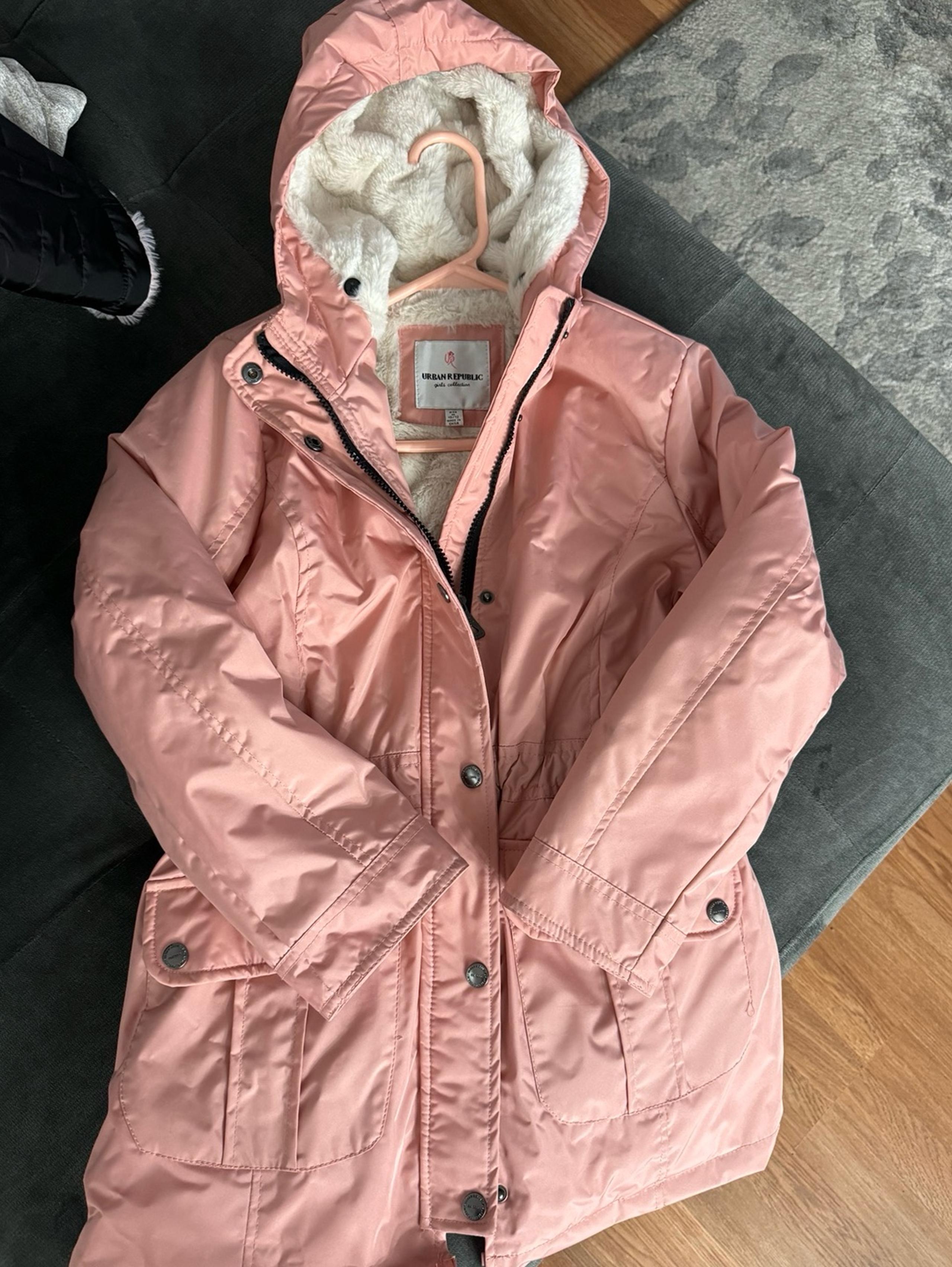 Girls Winter Pink Coat with Fur inside
