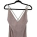 Express Dress Formal Slip Shimmer Strappy Plunging V Double Slit Midi Pink M