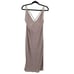 Express Dress Formal Slip Shimmer Strappy Plunging V Double Slit Midi Pink M