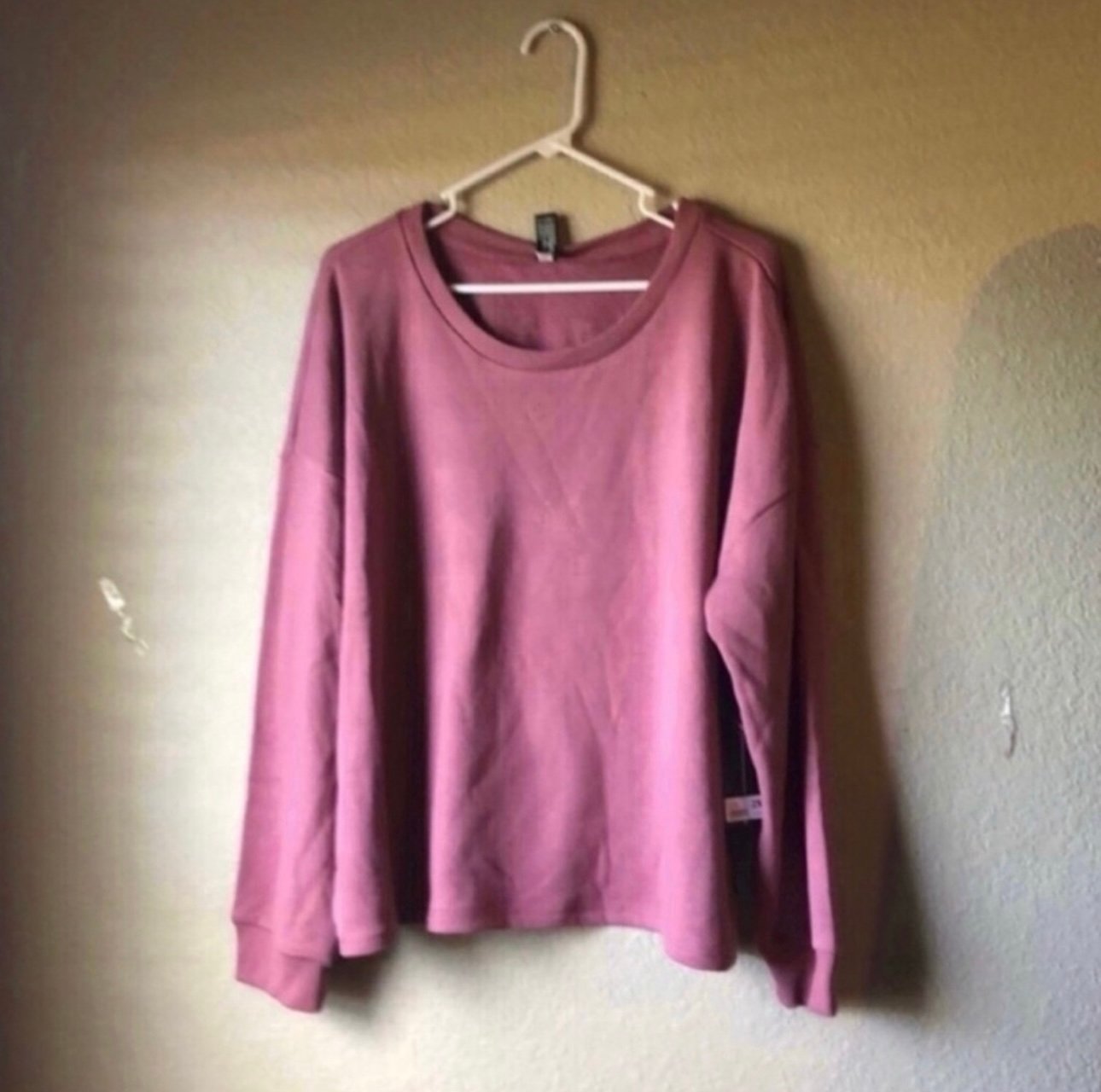 New Velocity Sweatshirt Women’s 2X Dark Pink Long Sleeve Crew Neck Casual Active