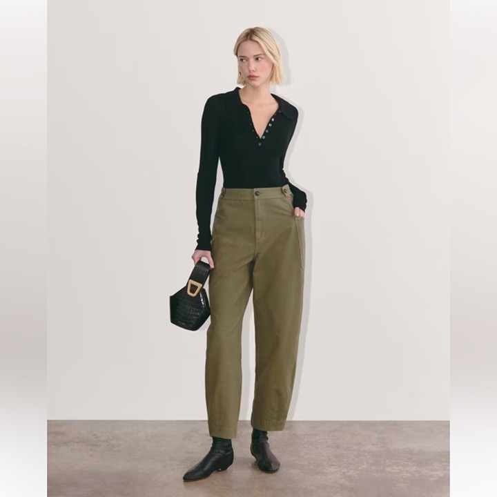 Everlane Fatigue Barrel Pant Organic Cotton | Olive Green | SZ 2
