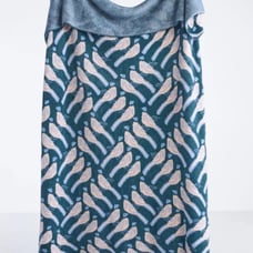 New Anthropologie Cozy knit fable throw blanket birds