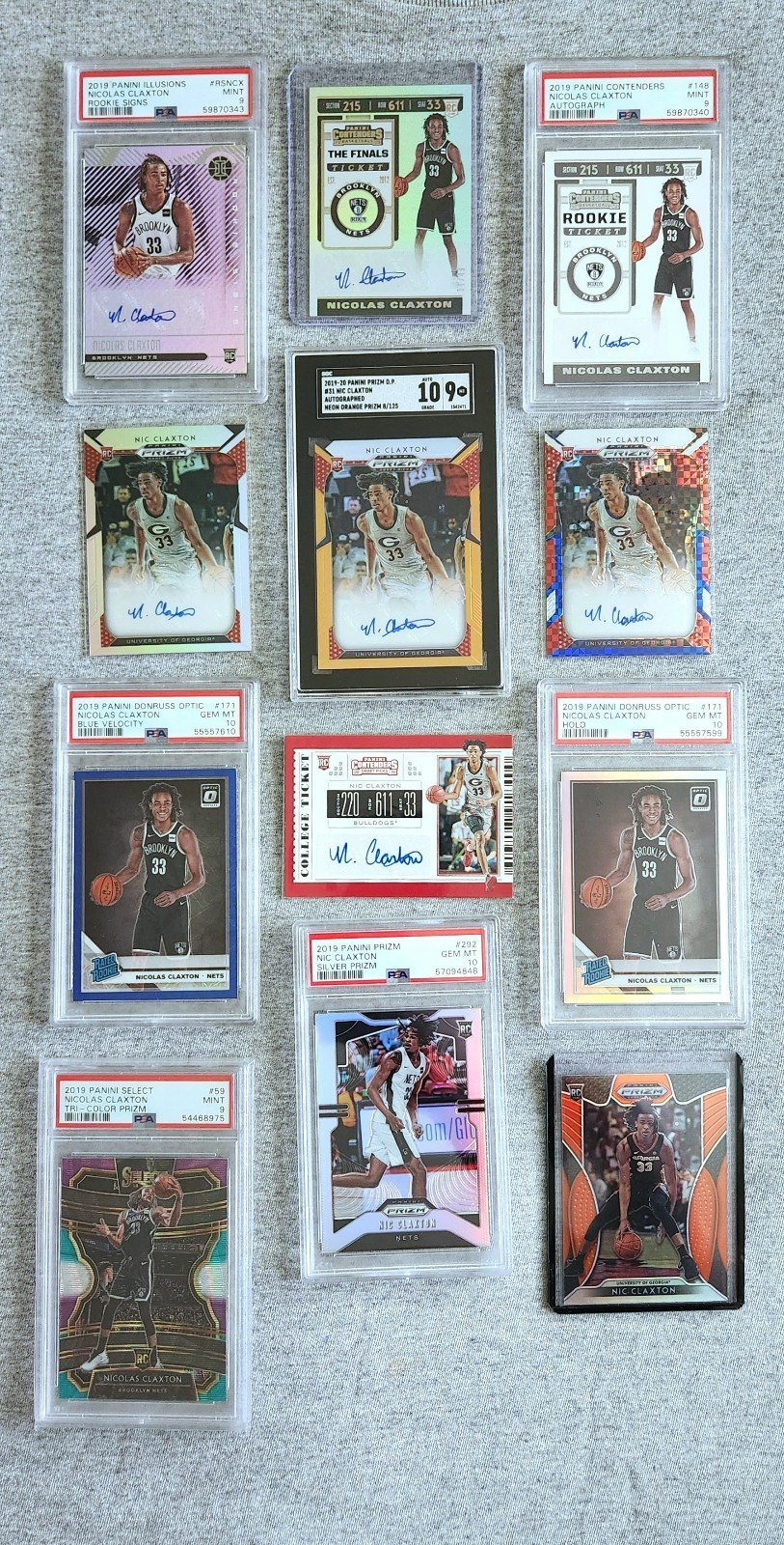 Nic Claxton Auto Rookie Lot. Featuring: (6) Rookie Auto Card's