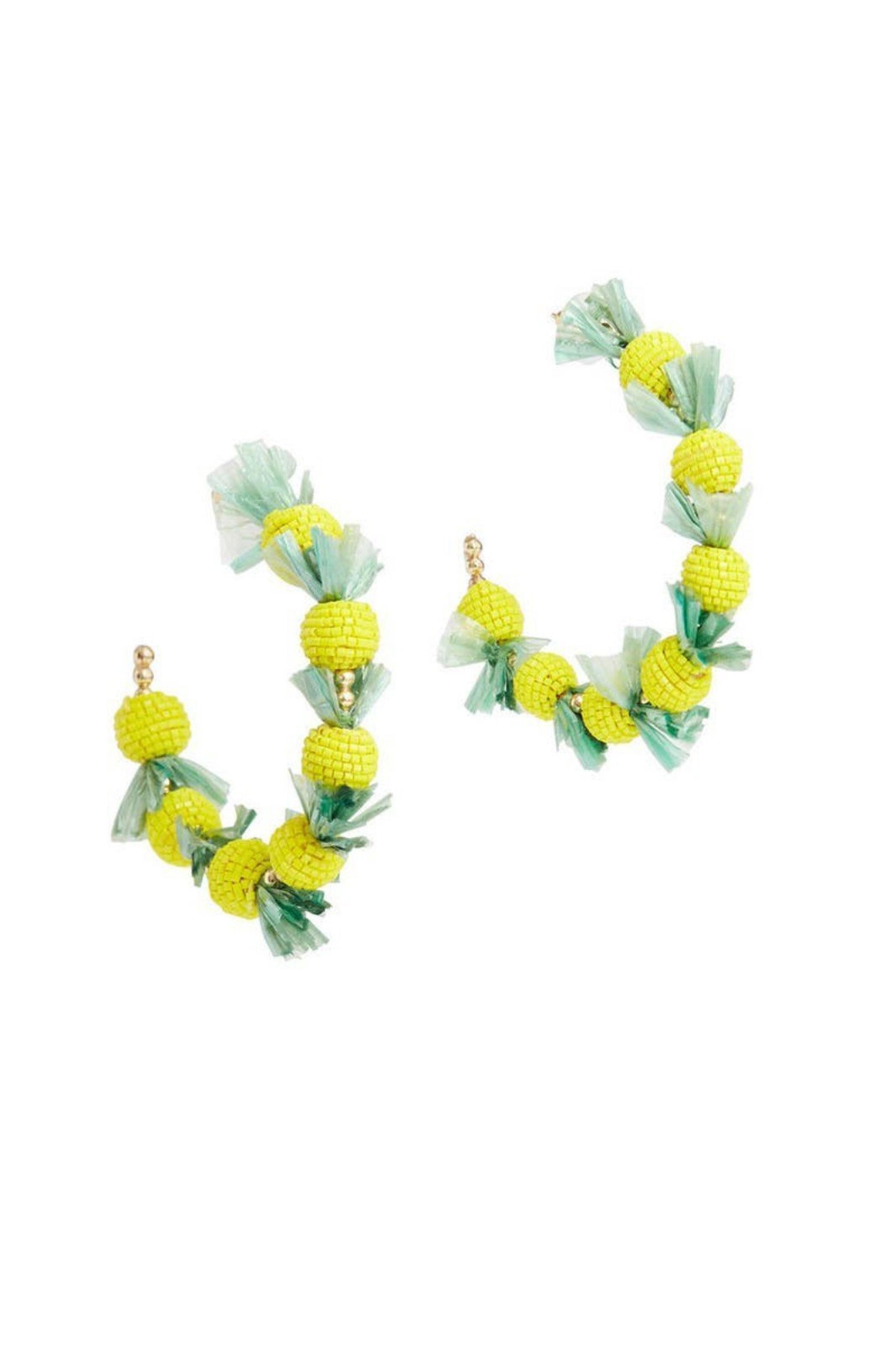 New kenneth jay lane pineapple hoop Earrings