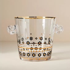 NEW Bistro Mosaic Tile Glass Ice Bucket - Black/ Gold by Anthropologie