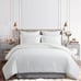 New 3PCS 100% Cotton Comforter Set White Queen Linen Feel 1 Comforter 2 Shams
