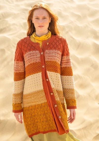 “Chloe” long cardigan in recycled cotton Size S Gudrun Sjoden