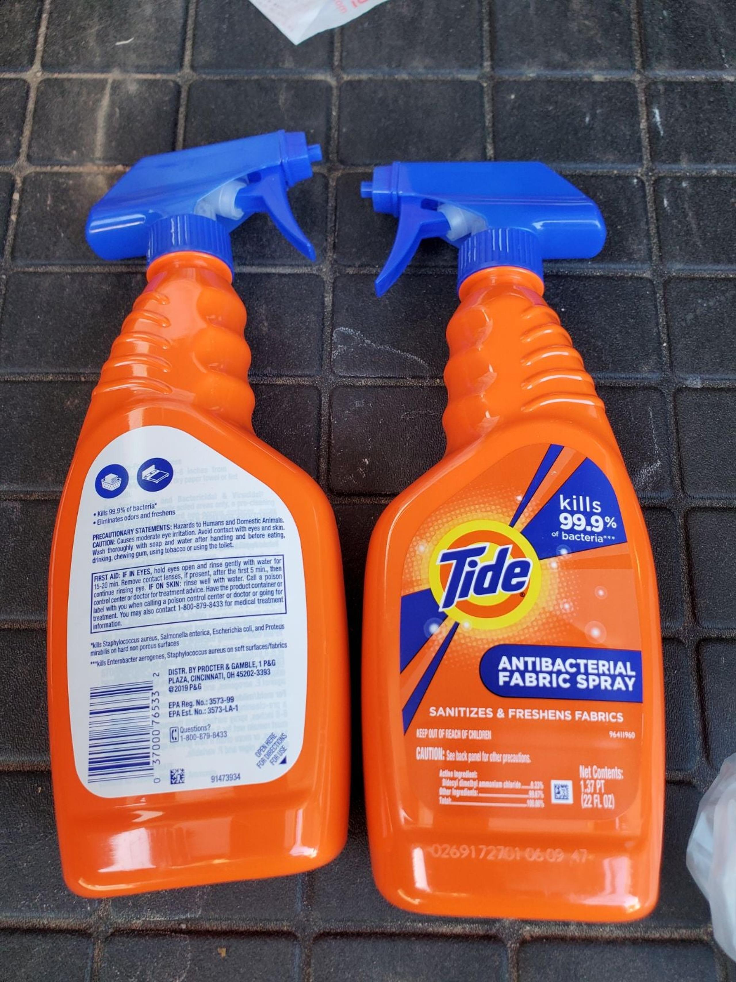 Tide antibacterial fabric spray