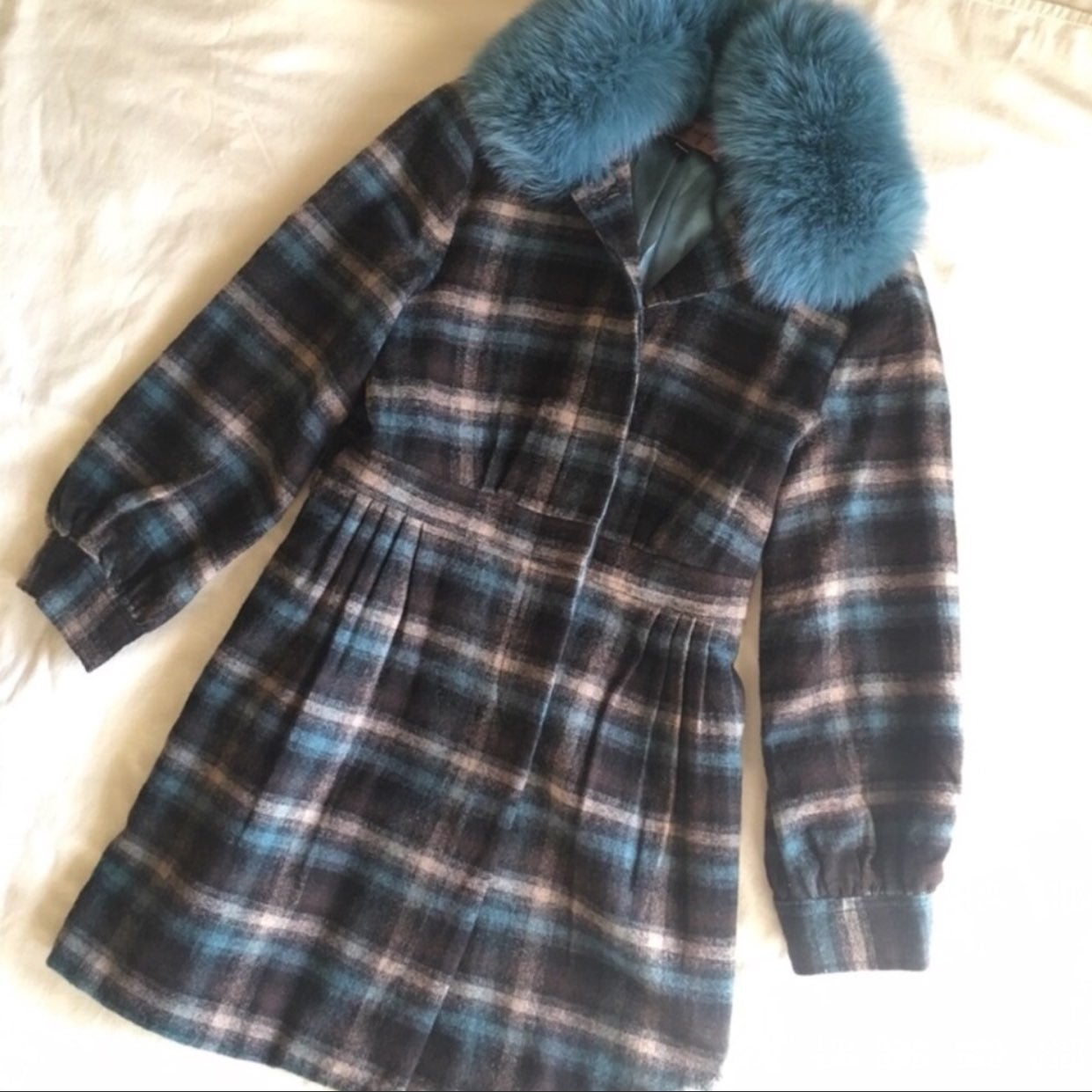 Vintage Wool Coat with Removable Fur