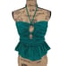 Ulla Johnson Adaleigh Peplum Sleeveless Halter Top Verdigris Green Teal Women 6