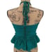 Ulla Johnson Adaleigh Peplum Sleeveless Halter Top Verdigris Green Teal Women 6