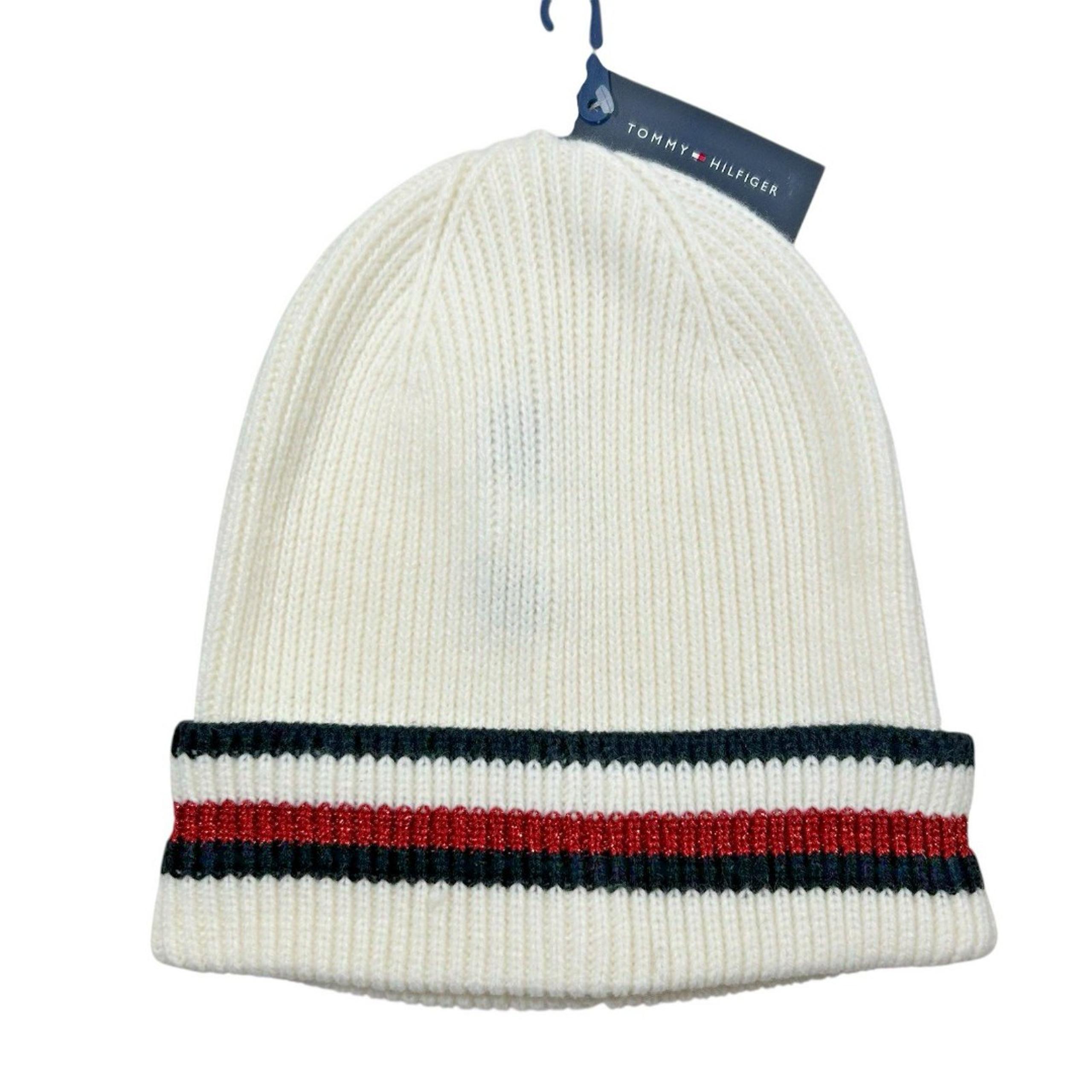 Tommy Hilfiger Rib Cuff Beanie NWT Stripe Red White Blue 100% Authentic NEW