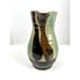 Drip Glaze High Gloss Handmade Stoneware Pottery Pitcher Green,Tan,Brown 8.5 H