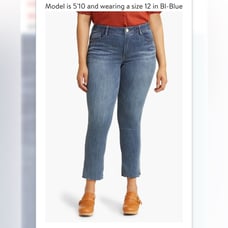 'Ab'Solution High Waist Raw Hem Skinny Crop Jeans Wit & Wisdom SZ 16