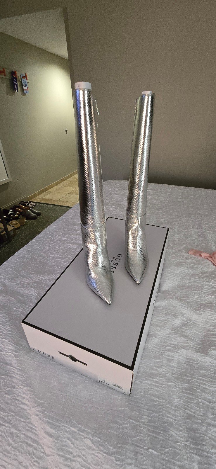 Brand new Guess silver boots
