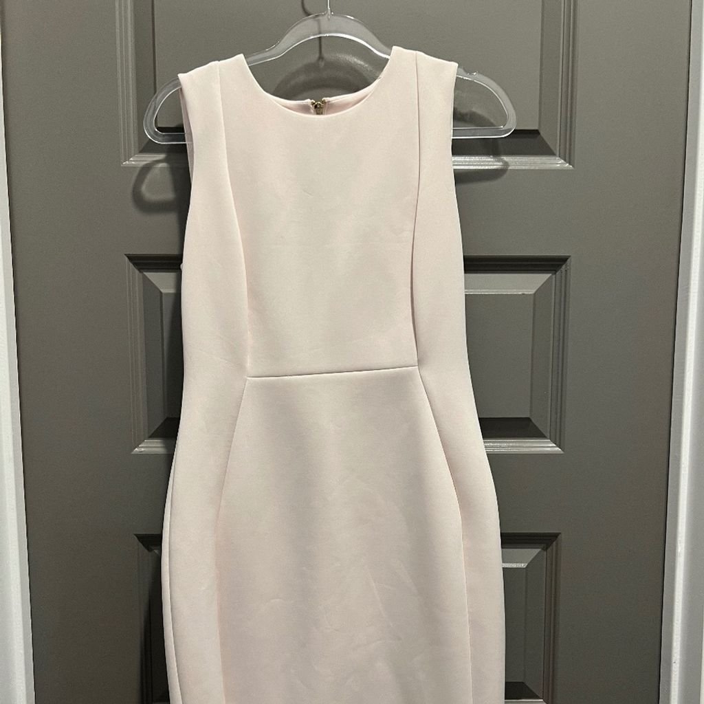 Calvin Klein Size 10 Sleeveless Pink Blush Sheath Dress LIKE NEW