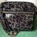 Charlie My Love Fringe Handbag Belt Fanny Pack Brown Gold Cheetah Leopard Print