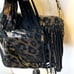 Charlie My Love Fringe Handbag Belt Fanny Pack Brown Gold Cheetah Leopard Print