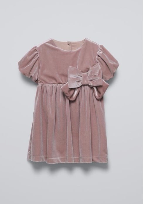 ZARA GIRL VELVET BOW DRESS