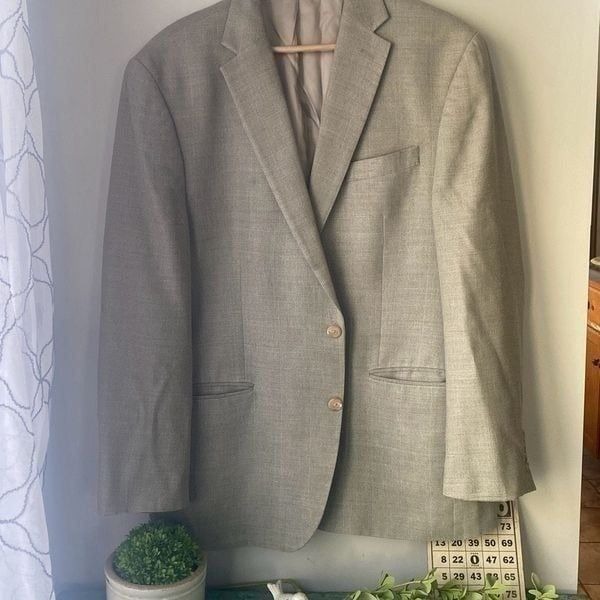 Lauren Ralph Lauren wool silk blazer sport coat men’s size 44R tan brown