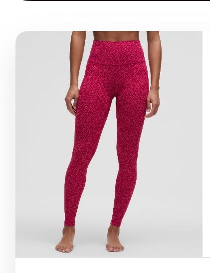 Lululemon align high rise Leopard Daisy Desert red 28” size 4