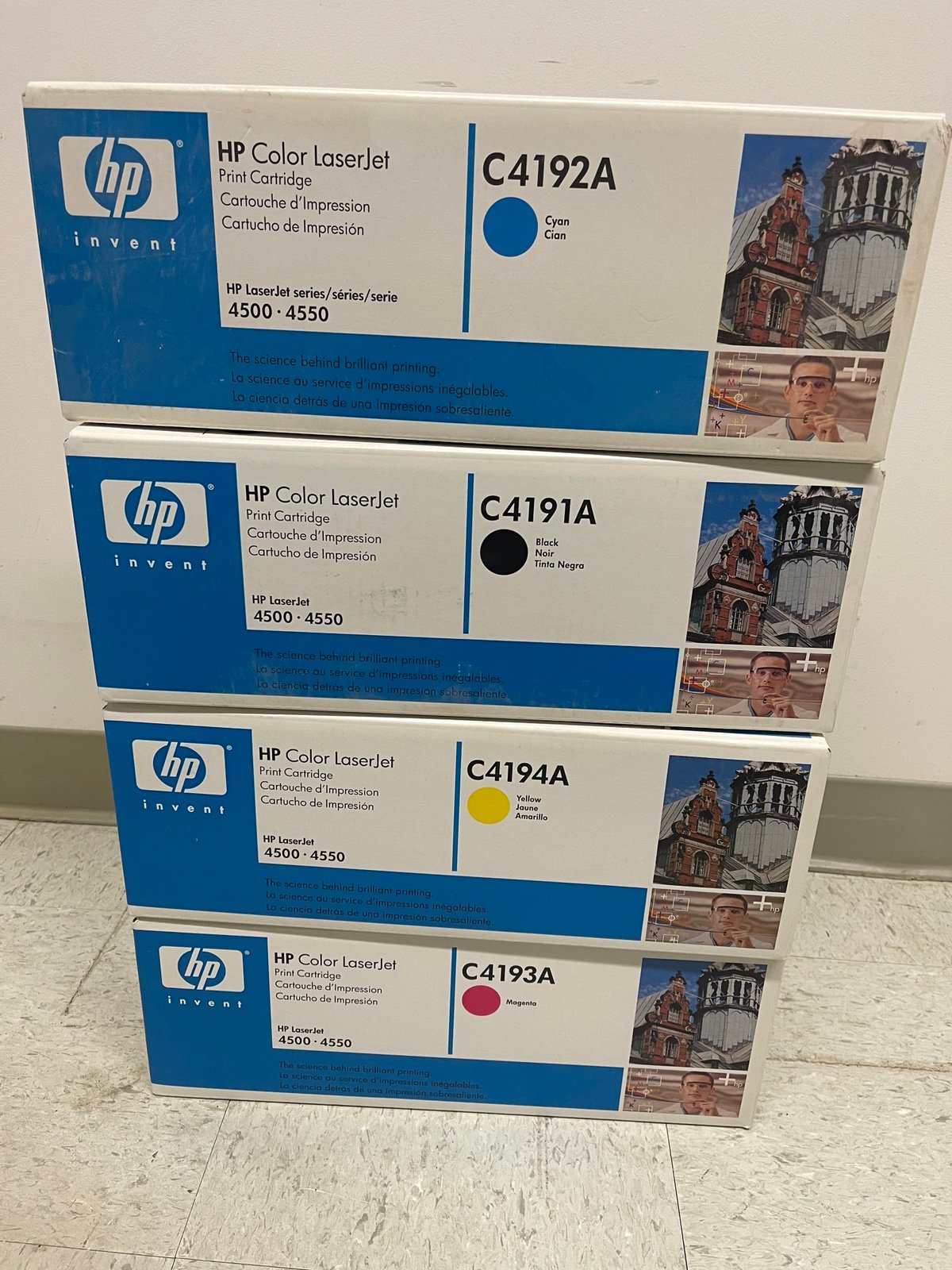 HP LaserJet toner cartridges C4191A C4192A C4193A C4194A